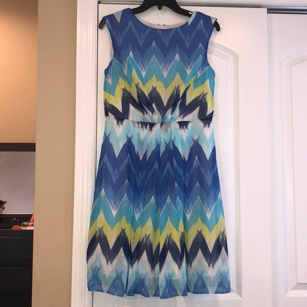 Blue chevron dress